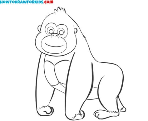 How To Draw A Gorilla For Kids Easy Drawing Tutorial For Kids