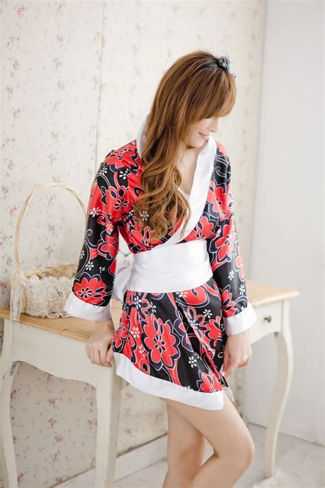 Sexy Lingerie Printed Flower Kimono Band Sleepwear In Lingerie Sets From Novelty And Special Use