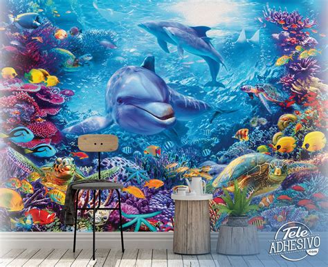 Wall Mural Dolphins Under The Sea