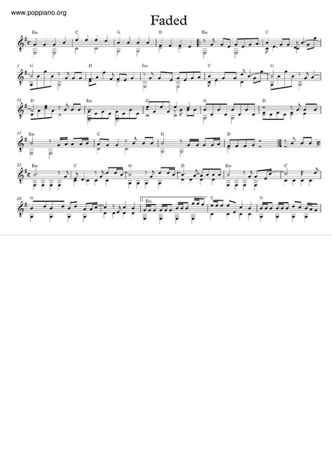 Faded Sheet Music Piano Score Free Pdf Download Hk Pop Piano Academy