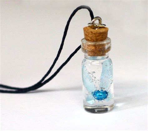 Legend Of Zelda Fairy In A Bottle Charm Necklace Blue
