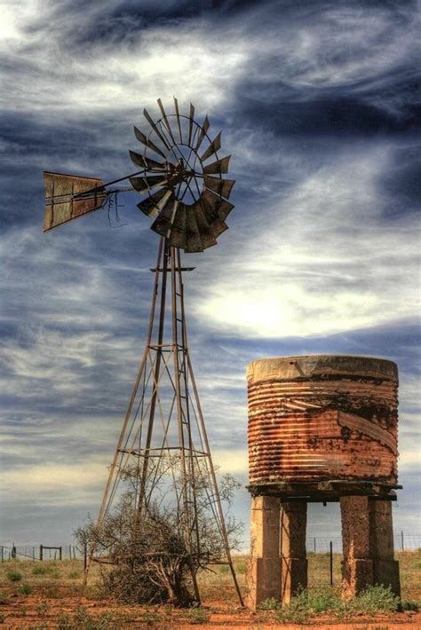 Windmill And Water Tower Windmill Vintage Watertower Farm Windmill