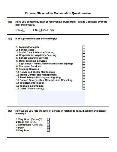 21 Stakeholder Questionnaire Templates In Pdf Ms Word Ms Excel