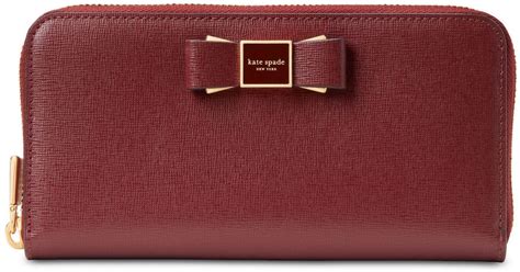 Kate Spade Morgan Bow Embellished Saffiano Leather Continental Wallet