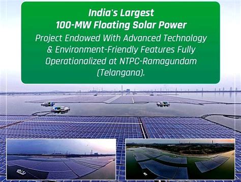 Ntpc Commissions 100 Mw Floating Solar Project In Telangana