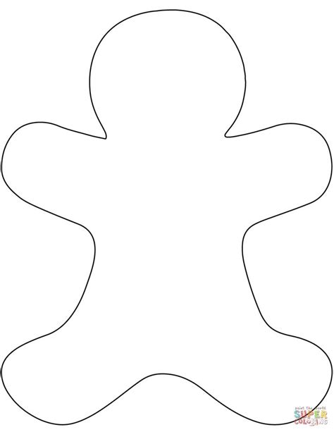 Blank Gingerbread Man coloring page from Christmas Gingerbread category. S… | Gingerbread man