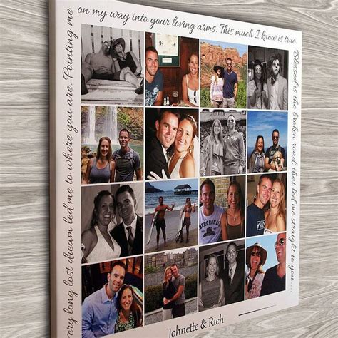 Personalized Photo Collage Canvas Engagement T Wedding T
