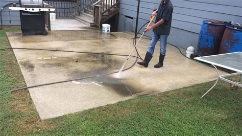 How To Pressure Wash A Concrete Patio Youtube