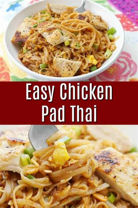 My version is made with thinly sliced chicken, rice noodles, eggs and pad thai sauce. Easy Chicken Pad Thai Recipe - Better than carry out in ...
