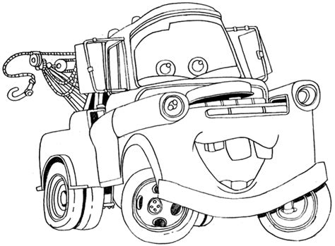 Find more coloring pages online for kids and adults of disney cars 2 mater coloring pages to print. Tow Mater Coloring Page - Mater the Tow Truck Fan Art ...