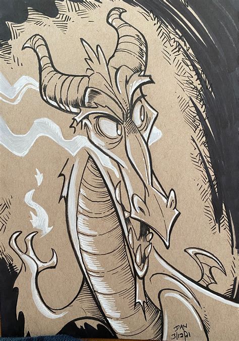 Dragon Original Pen And Ink Sketch Etsy