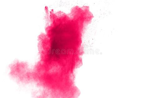 Pink Powder Explosion On White Backgroundpink Dust Particles Splash