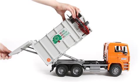 Bruder Toys Man Side Loading Garbage Truck Orange Toys And Games