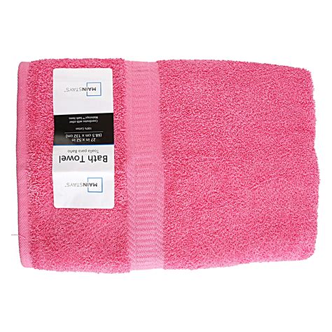Mainstays Basic Solid Bath Towel Flamingo