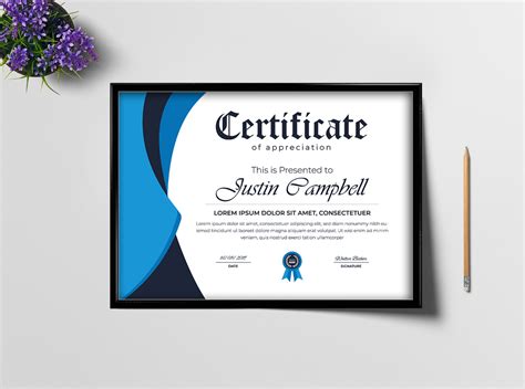 Creative Certificate Of Appreciation In Abstract Style Template By