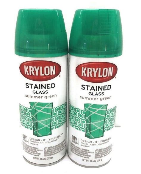 2x Krylon Stained Glass Spray Paint Translucent Summer Green 115 Oz