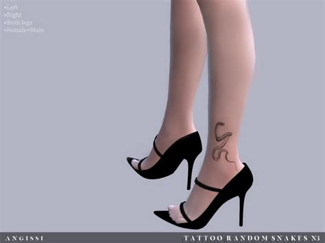 Sims 4 — Tattoo Random Snakes N3 By Angissi — 3 Black Options Right