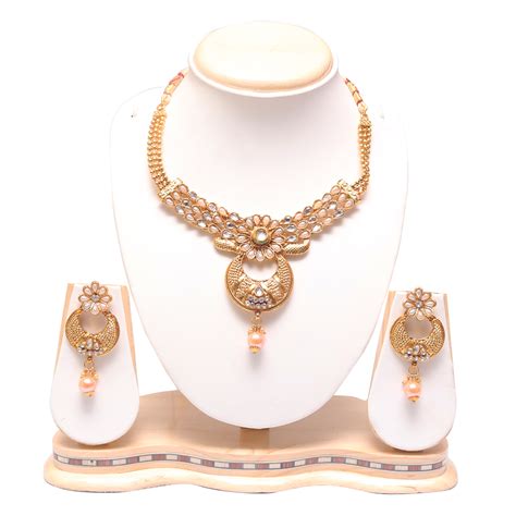 Elegant Golden Choker Necklace Setreeti Fashions Jewellery