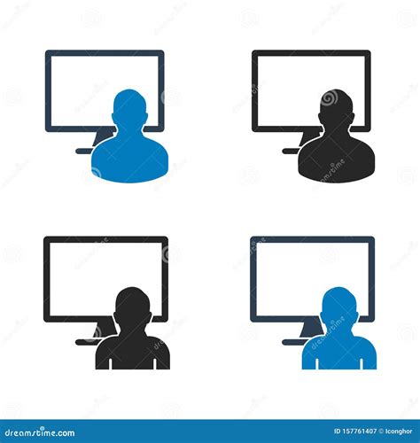 Computer User Icon Set Stock Vector Illustration Of Person 157761407