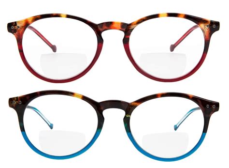 buy yogo vision bifocal reading glasses 2 pack plastic keyhole spring hinge frames bifocal