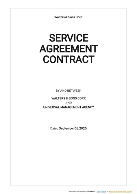 Free Contract Agreement Templates In Microsoft Word Doc
