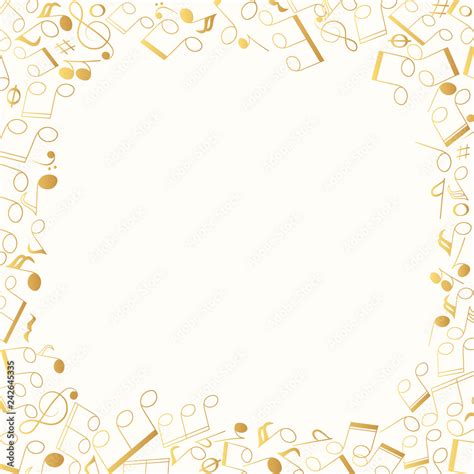 Musical Note And Clef Golden Frame Music Gold Border Orchestra Foil