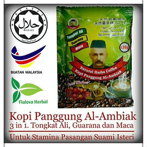 Pertama di dunia minuman kopi berkandungan tongkat ali sebenar. Jual Kopi Panggung Al-Ambiak Kopi Herbal Tongkat Ali ...