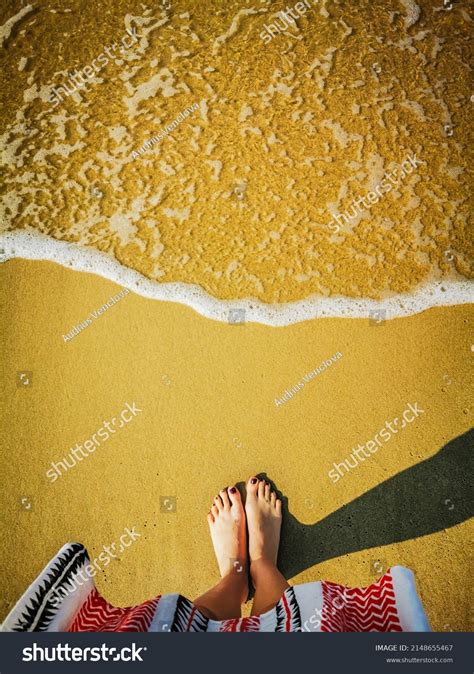 Barefoot Girl Dress Standing On Sand Stock Photo 2148655467 Shutterstock