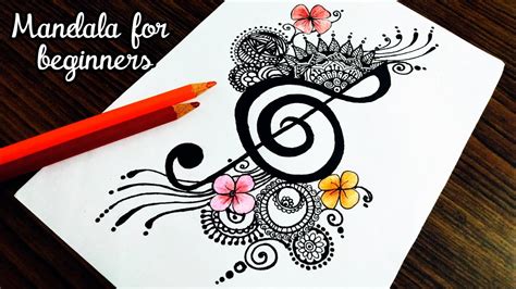 Mandala Art For Beginners Easy Music Sign Calming Doodle H
