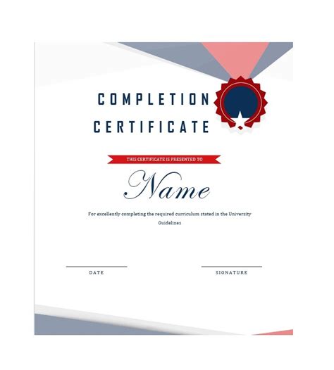 Printable Word Certificate Completion Templates