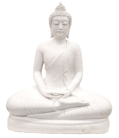 Harmony Fiber Resin Buddha White Sizedimension 40cm X 30cm X 17cm