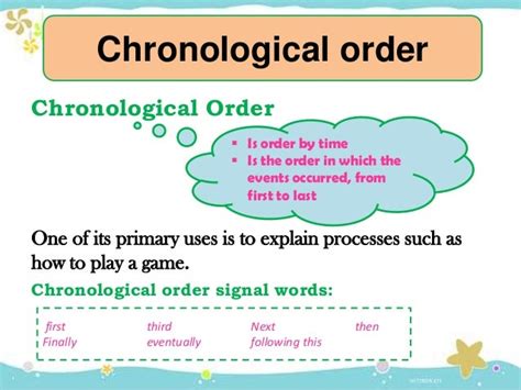 Chronological Order In Writing Essay