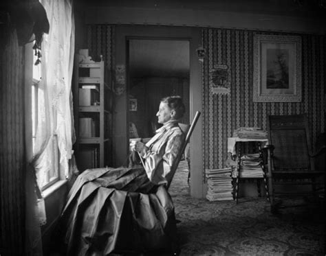 Woman Knitting Near Window Photograph Wisconsin Historical Society