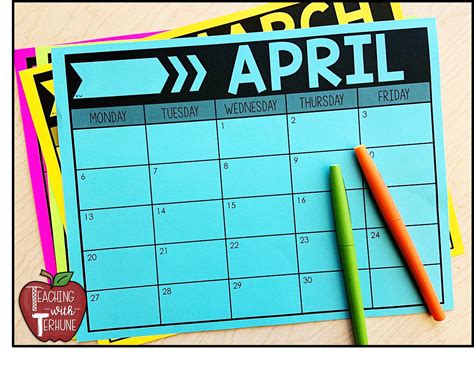 Teaching With Terhune Editable Monthly Classroom Calendars