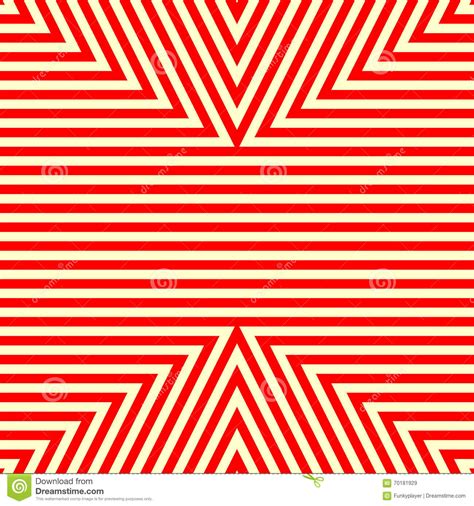 Seamless Pattern With Symmetric Geometric Ornament Striped Red White