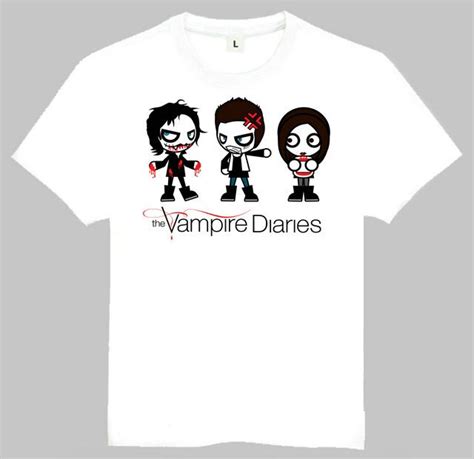 Vampire Diaries T Shirt Fashion Tv Drama Short Sleeve White Color The