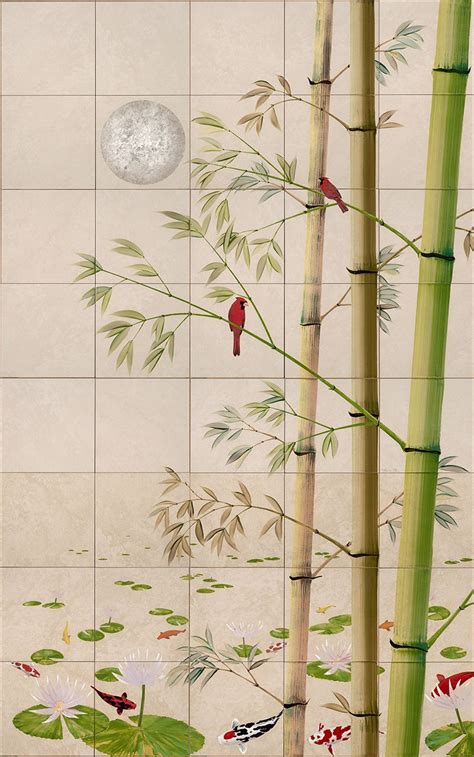 Asian Bamboo Bath And Shower Tile Murals Tile Murals Bamboo Mural Mural