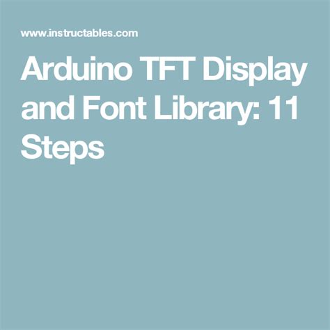 Arduino Tft Display And Font Library