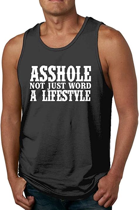 Asshole Not Just A Word A Lifestyle Summer Tank Tops For Men Athletic Gym Workout Loose Fit T