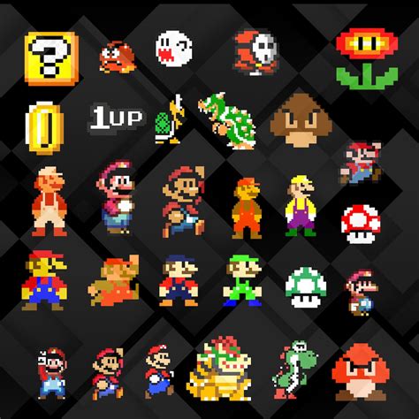 10 Pixel Classic Super Mario HD PNG Clipart Etsy