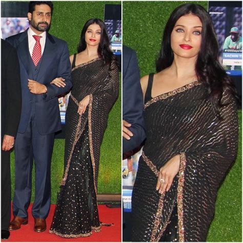 Aishwarya Rai Bachchan Looked Classy In Black Sabyasachi Saree At The