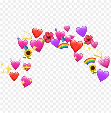 Heart Sticker Emoji Heart Crown PNG Transparent With Clear Background