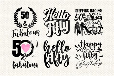 50th Birthday Svg Bundle Fifty Svg Hello 50 Svg By Tonisartstudio