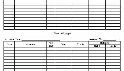 Printable Accounting Ledger Paper Template - Free Printable General