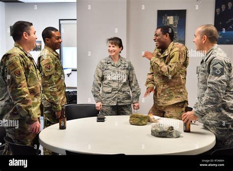 Col Jennifer Grant 50th Space Wing Commander Talks With Airmen