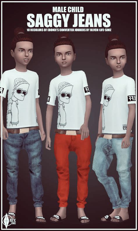 Child Male Saggy Jeans Recolors At Onyx Sims Sims 4 Updates