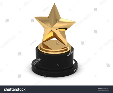 Gold Star Trophy Award On White Stock Illustration 678855313 Shutterstock