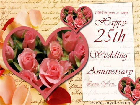 Wooden (5th), tin (10th), crystal (15th), china (20th), silver (25th), pearl (30th). Happy 25th Wedding Anniversary Pictures, Photos, and ...