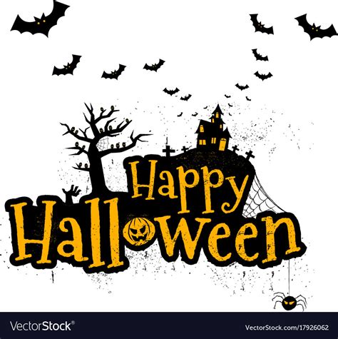 Happy Halloween Typography Scary Horror Royalty Free Vector