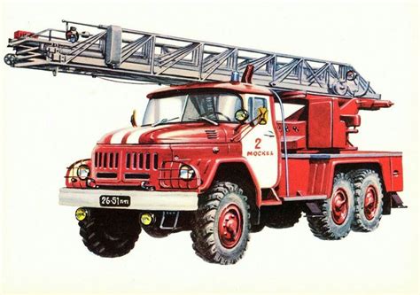 A Red And White Truck With A Crane On Top